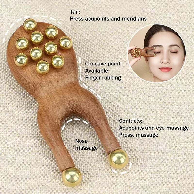 Wooden Nose Gua Sha Massage Tool Relaxation Spot Meridians Acupoint Qme