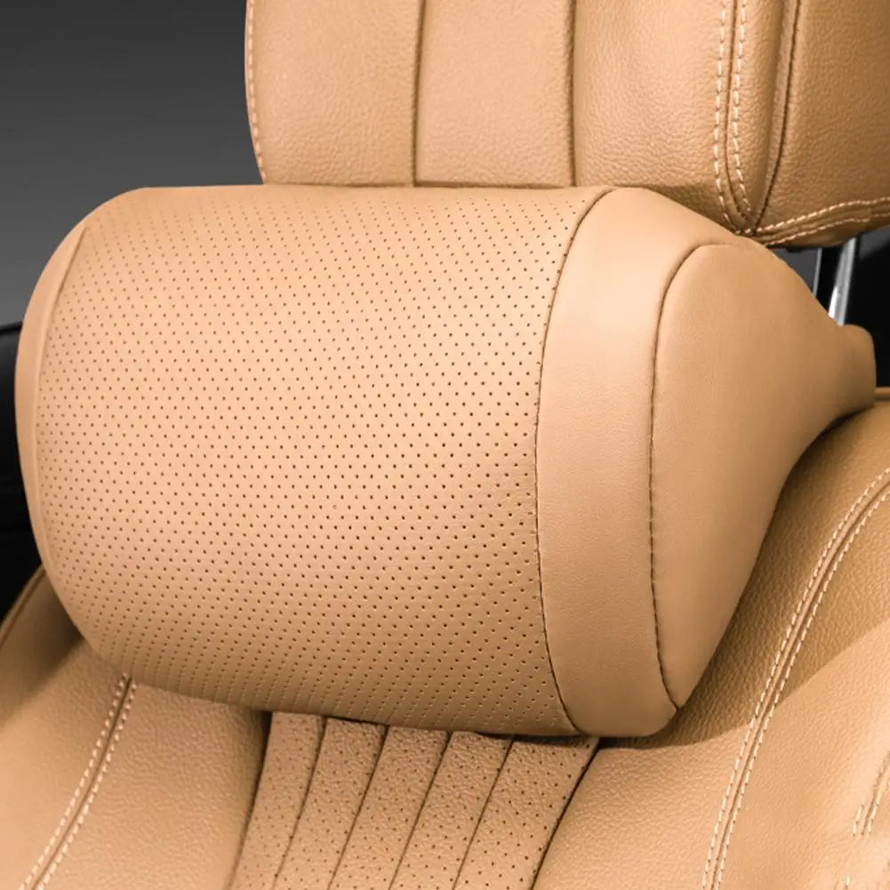 Car Seat Headrest Universal Travel Rest 3D Neck Pillow Protect Neck Soft Fluffy Comfortable Neck Rest Car Accessories Qme BrownB