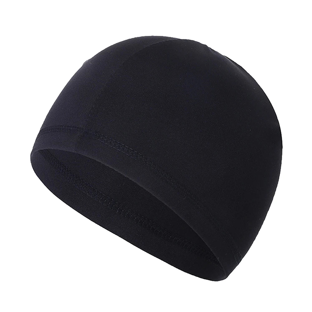 Cooling Skull Cap Helmet lining Beanie Dome Cap Breathable Sweat Adsorption Cycling Running Hat for Cycling Helmet Quick Dry Hat Qme black