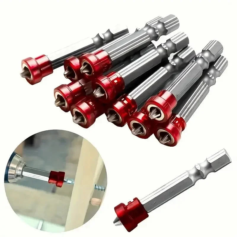 5pcs Magnetic Screwdriver Bits Set, 1/4" Hex Shank Phillips Drill Bits with Screw Holder, for Power Tools Qme