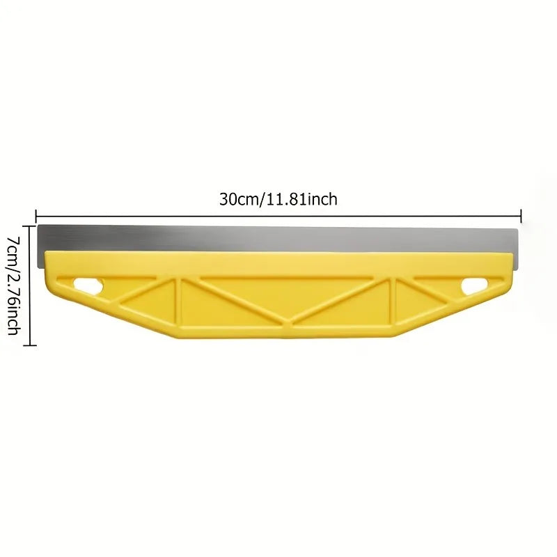 12-Inch Heavy-Duty Yellow Paint Shield Edger with Ergonomic Handle & Edge-Durable Plastic/Metal Wall Painting Tool for Precision Qme