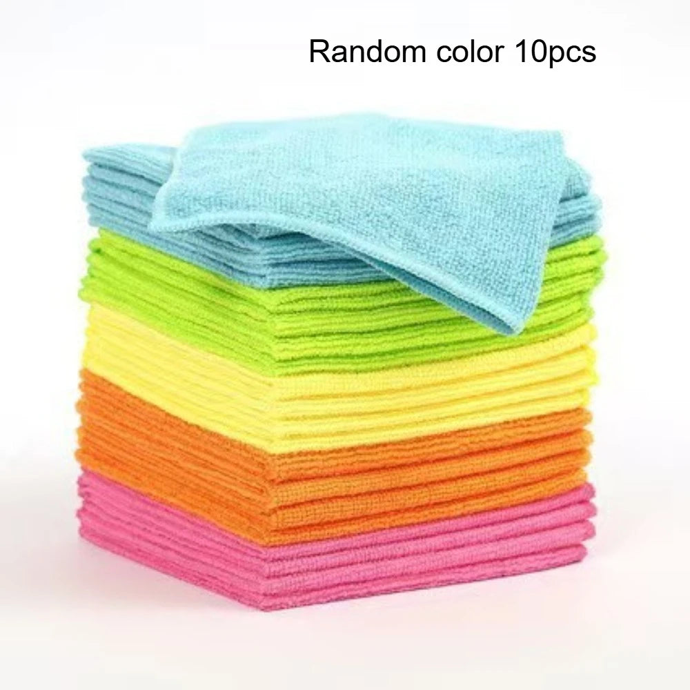 Microfiber Cleaning Cloths 10-30 Pcs Random Color Super Absorbent Lint Free Fast Drying Reusable Towels For House Cleaning Qme Random color 10pcs