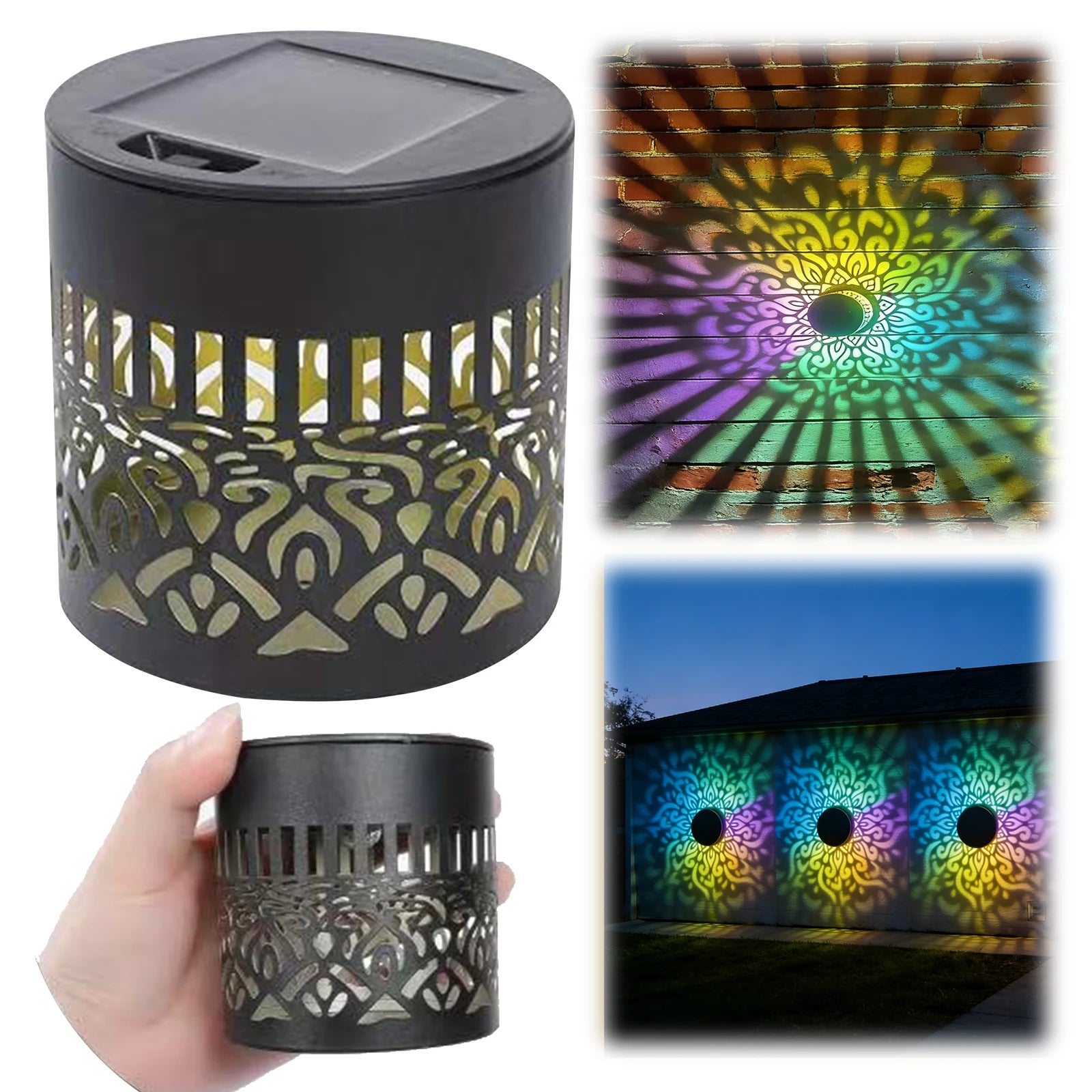 1/2/4pcs Solar Mandala Sunflower Outdoor Wall Light Waterproof Garden Decorative Lamp for Yard Courtyard Fence Decor Qme