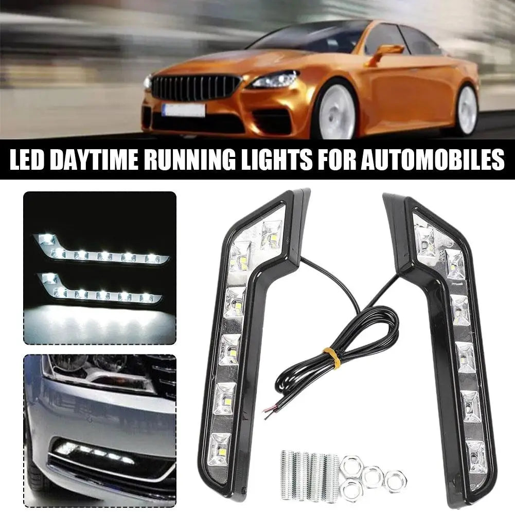 CAR Daytime Running Lights L shaped Driving Lamp Daytime Running Fog Light Waterproof Car LED Lamp Car Accessorie Qme
