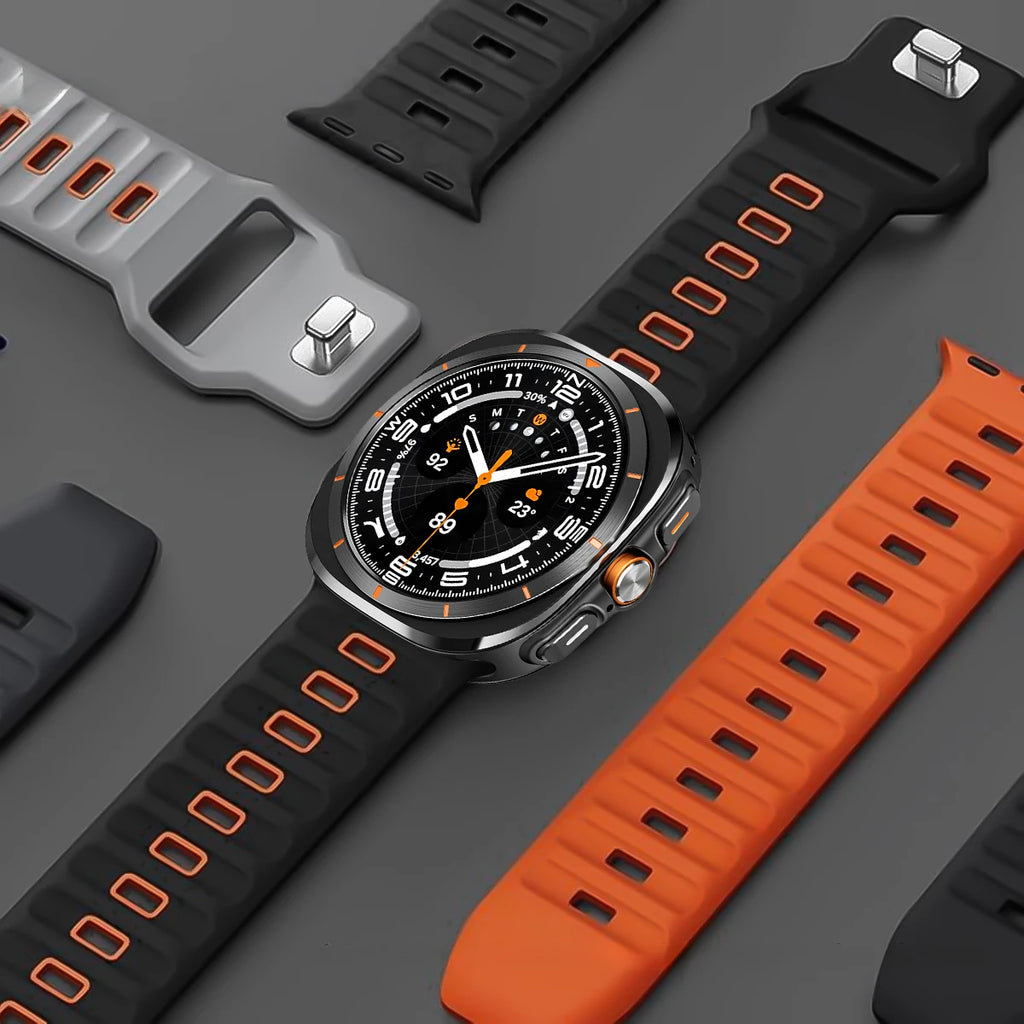 Sports Silicone Strap For Samsung Galaxy Watch Ultra 47mm Soft Loop Two Color Band For Samsung Galaxy 7 Ultra No Gaps Watchband Qme