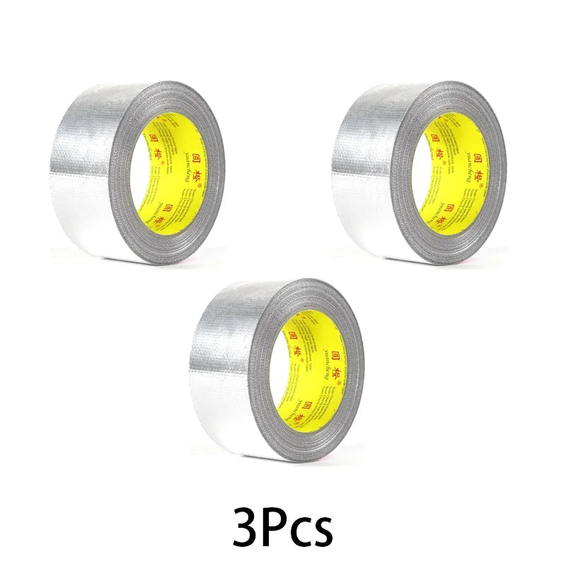 10M 20M Fiberglass Aluminum Foil Tape HVAC Heat Resistant Tape Heat Shield Thermal Barrier Adhesive Backed Heat Reflective Tape Qme Upgrade and Thicken 20M 30mm