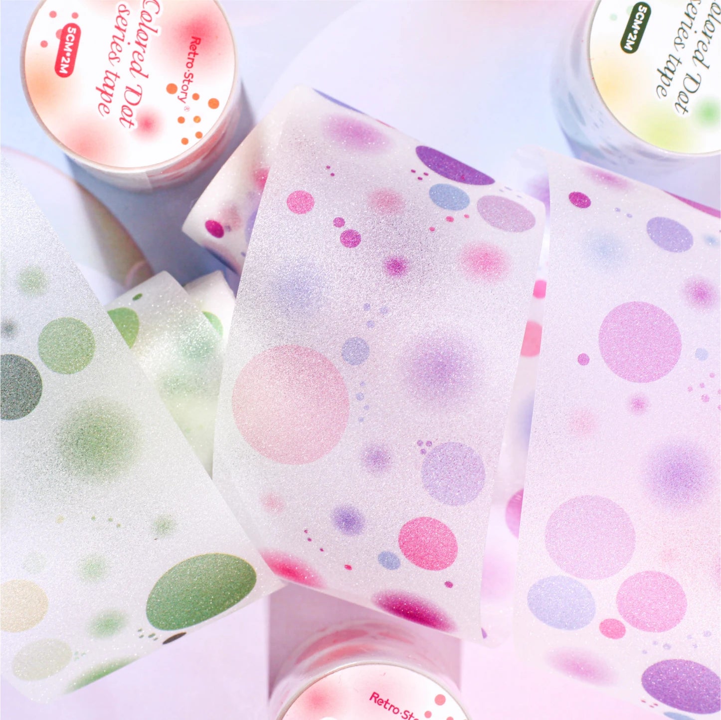 2m/Roll Color Dots Decorative Adhesive Washi Tape Masking Tapes Craft Planner Scrapbooking Label Stickers Japanese Stationery Qme