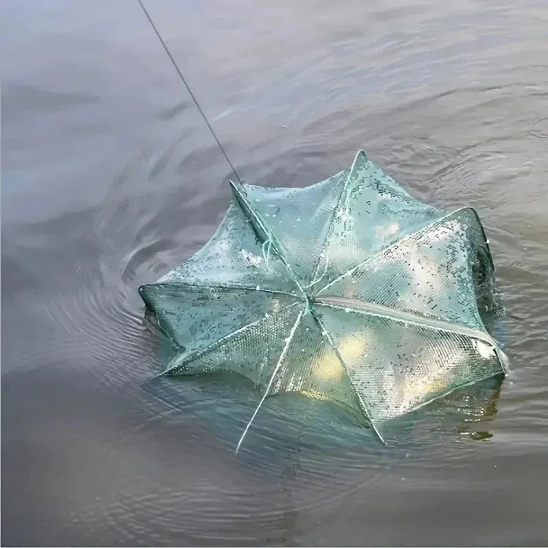 Mesh Fishing Net Tackle Cage Folding Crayfish Catcher Casting Fish Qme