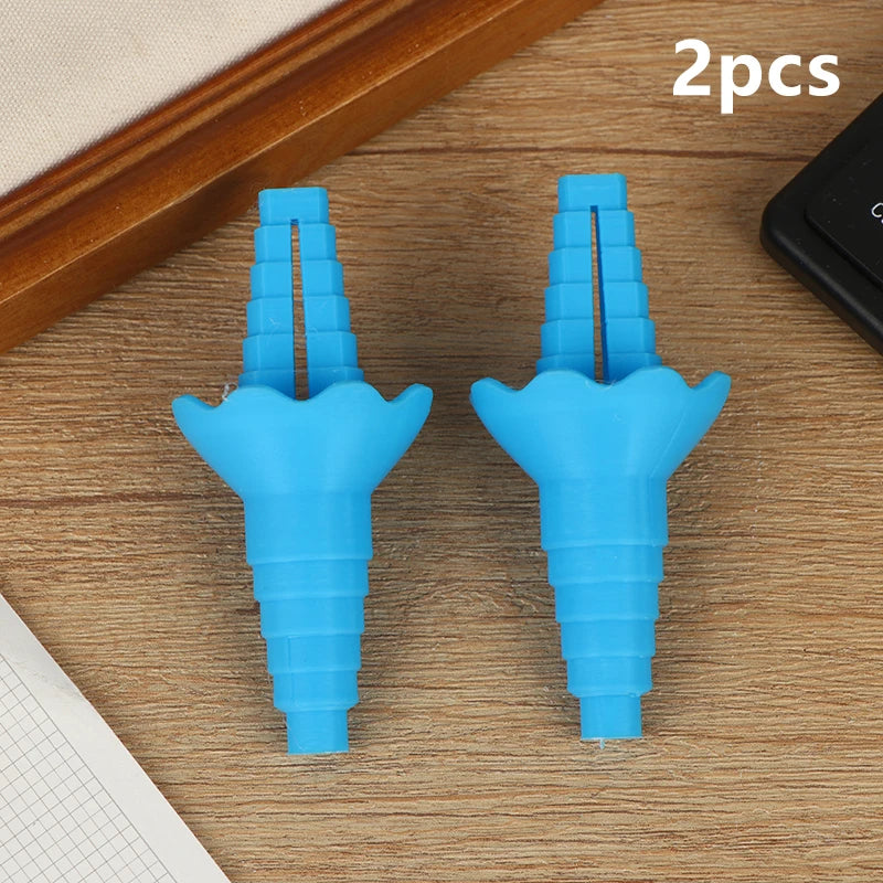 Bottle Emptying Reusable Liquid Transfer Connector No Waste Funnel Qme 2pcs Light blue