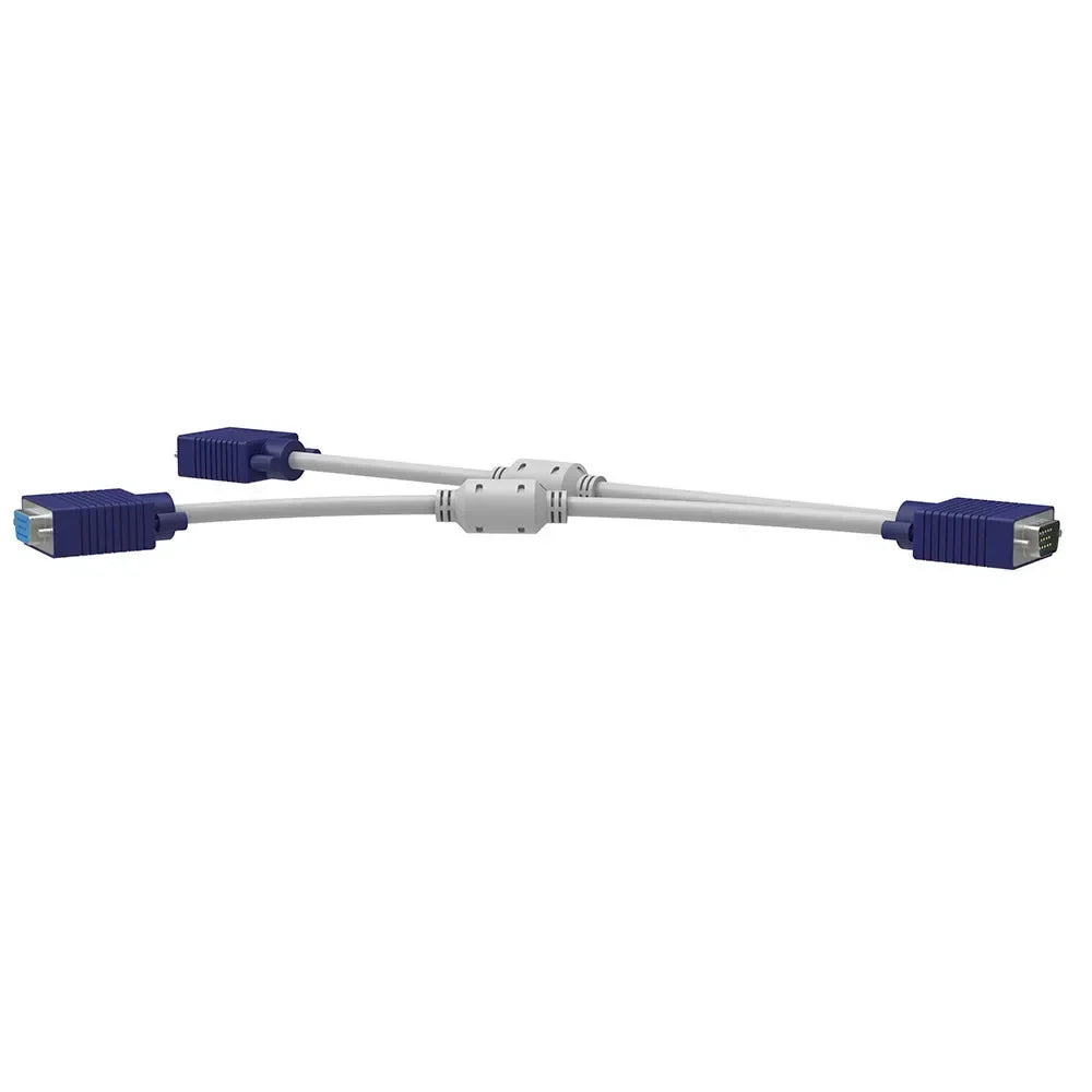 5PCS VGA Monitor One Point Two One Point Two VGA3 + 6 Vga 1 Male To 2 Female Cable Extension Cable Monitor Y Splitter with A Nut Qme