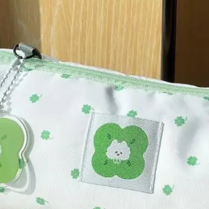 Cute Sizeable Four-leaf Clover Kitten Themed Organizer Pencils Qme