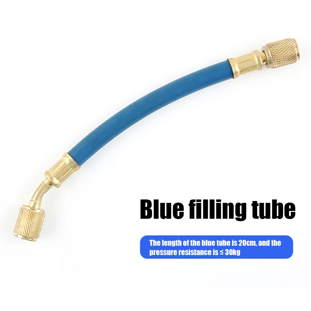 Car A/C Oil and Dye Injector 30ml with R-134a Low Side Quick Coupler Adapter 1/4" SAE Coolant Filling Tube Injection Tool Qme