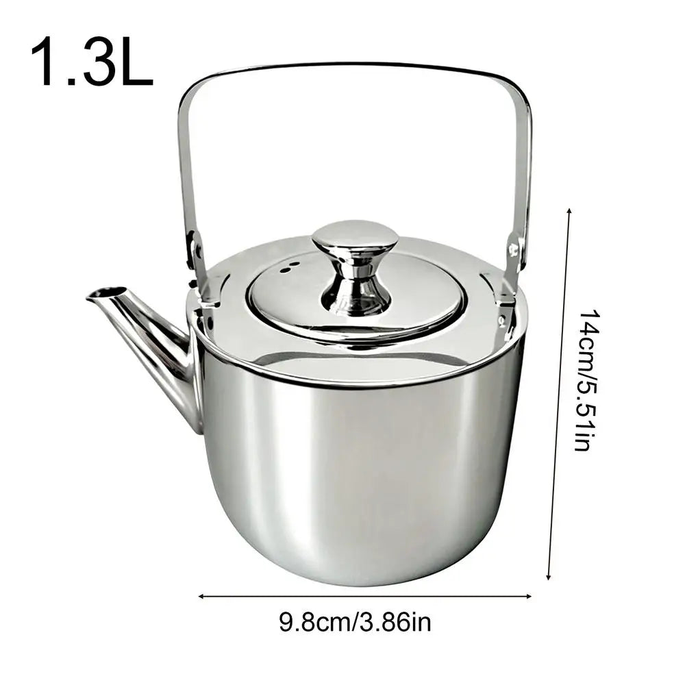 Stainless Steel Kettle Brewing Metal Teapot Handle Infuser Travel Qme 1.3L China Mainland