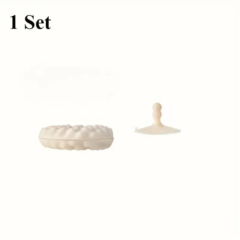 3D Honeycomb Dishwashing Sponge Set - Polyurethane Double-Sided Scouring Pads for Kitchen Cleaning with Suction Cup - 1 Set Qme