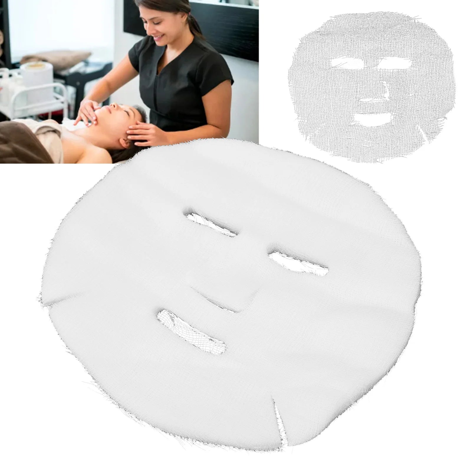 Gauze Facial Mask Strong Permeability Water Absorption Disposable DIY Face Mask Sheets Precut Gauze Facial Mask Qme