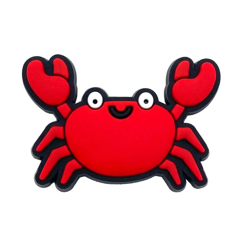 2026 PVC fish series Crab Shark Cute shoe buckle charms accessories decorations for sandals sneaker clog unisex lovers gift drop Qme Style 3 CN