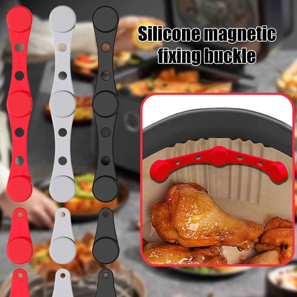 Air Fryer Magnets for Parchment Paper Air Fryer Parchment Paper Silicone Magnetic Buckle High-Temperature Resistant Airfryer Qme