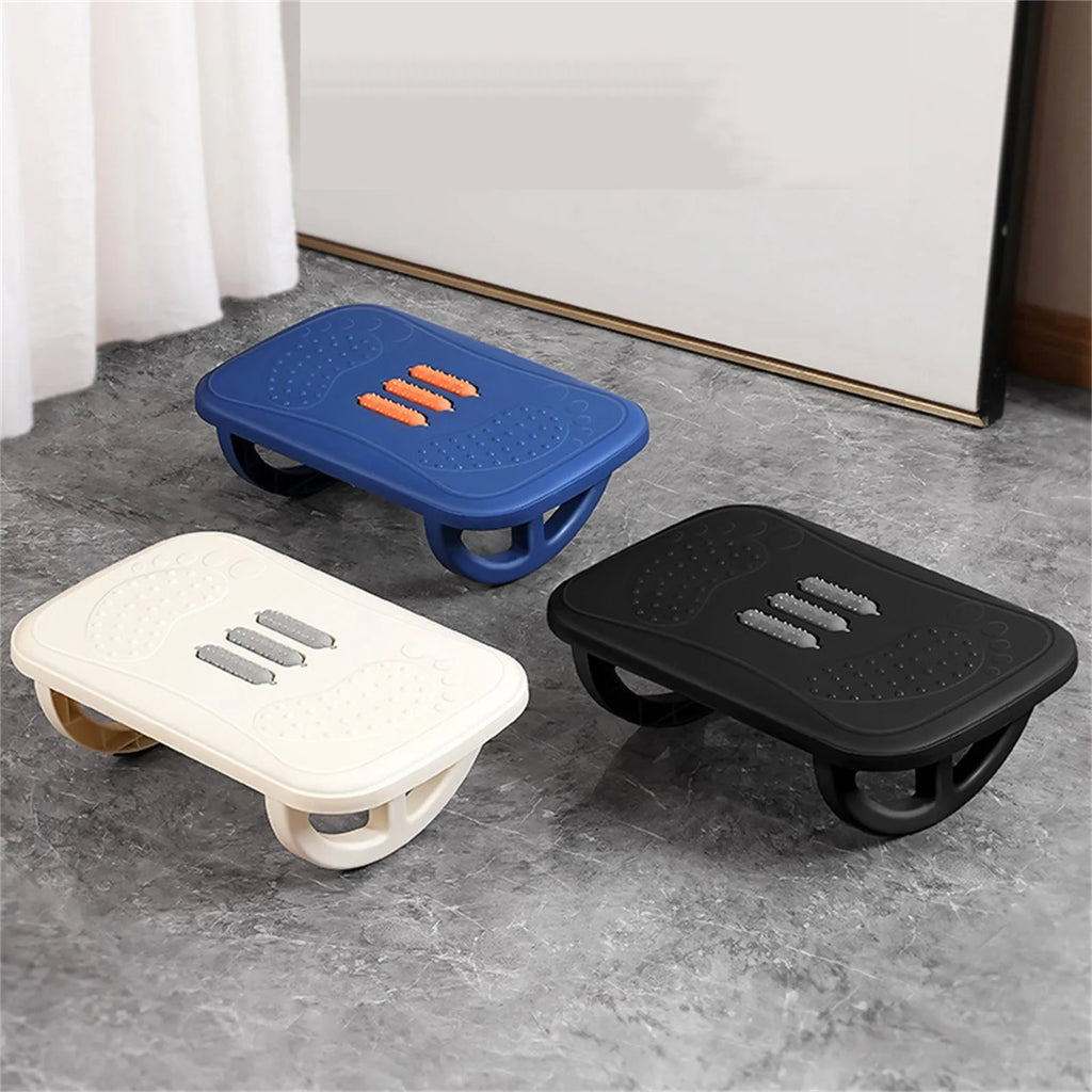 Rocking Footrest With Foot Massage Rollers Anti-Slip Textured Foot Stool Ergonomic Under Desk Footrest for Home and Office Qme
