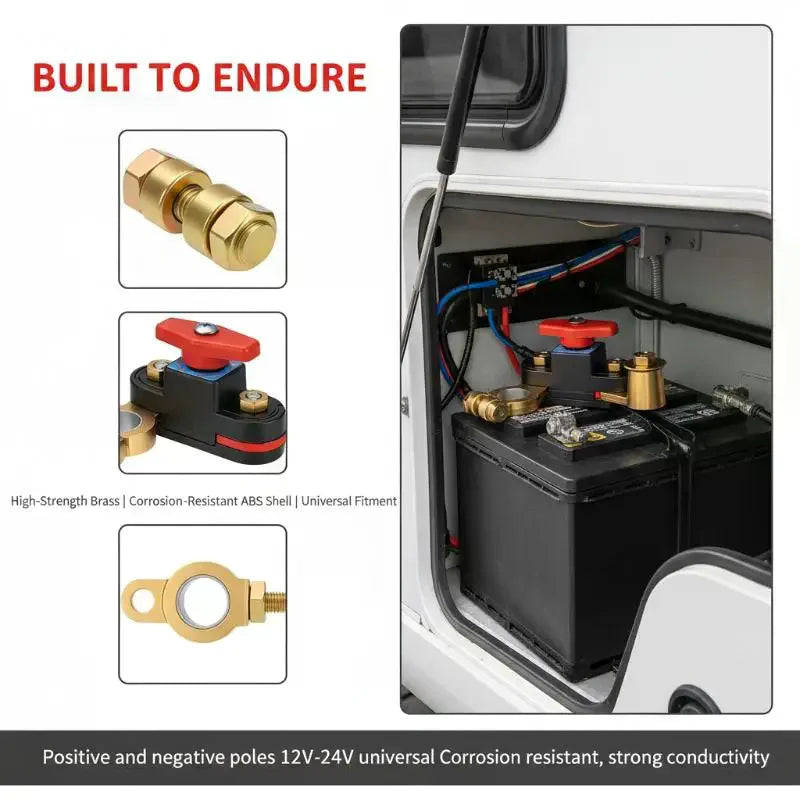 12V-24V Car Battery Disconnect Switch Bidirectional Joint Can Rotate Qme