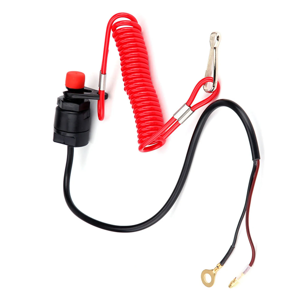 Emergency Engine Kill Motorcycle Outboard Lawn Mowers Emergency Engine Kill Stop W/ Tether Lanyard Cord Qme