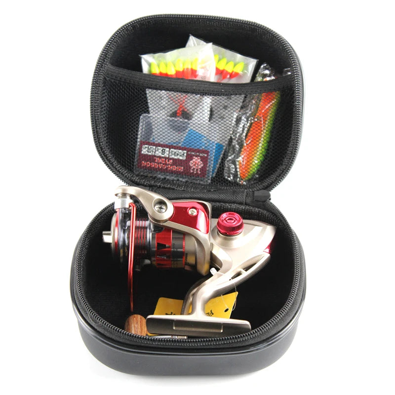 Outdoor Fishing Bag Spinning Reel Box Shockproof Waterproof Leather Qme
