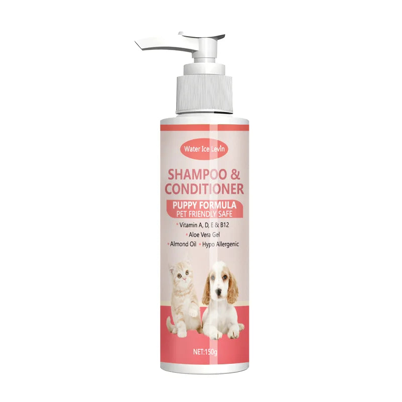 Gentle 2-in-1 Puppy Shampoo & Conditioner with Vitamins & Aloe - Hypoallergenic Formula for Soft, Shiny Coats & Moisturized Skin Qme