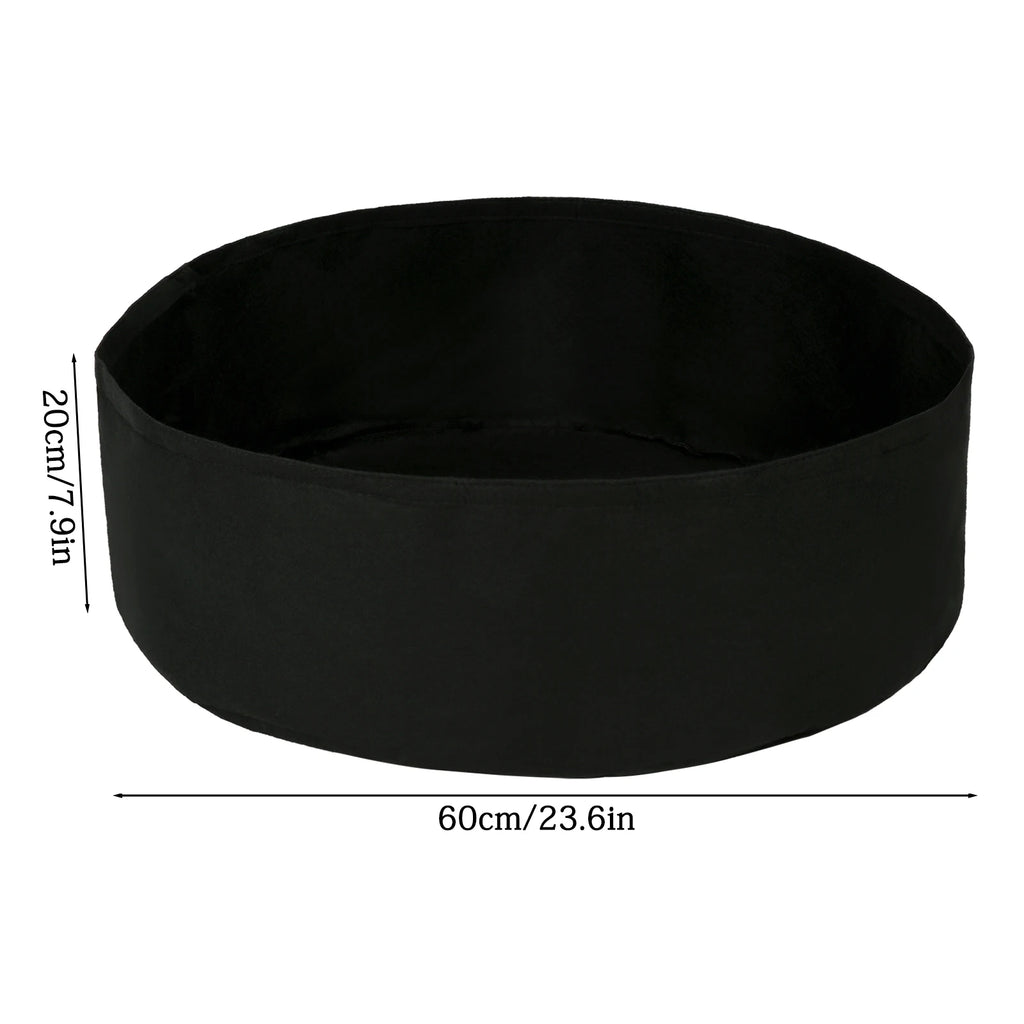 15 Gallon Black Small Felt Grow Bag 60×20cm 1mm Thick Garden Planting Container Bag for Outdoor Gardening Vegetable Flower Qme