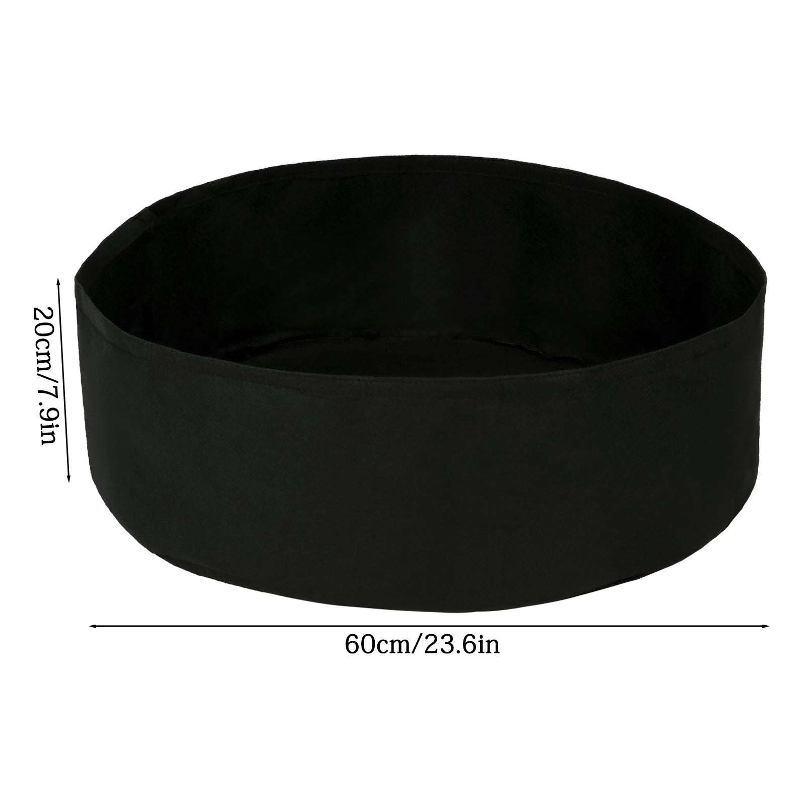 15 Gallon Black Small Felt Grow Bag 60×20cm 1mm Thick Garden Planting Container Bag for Outdoor Gardening Vegetable Flower Qme