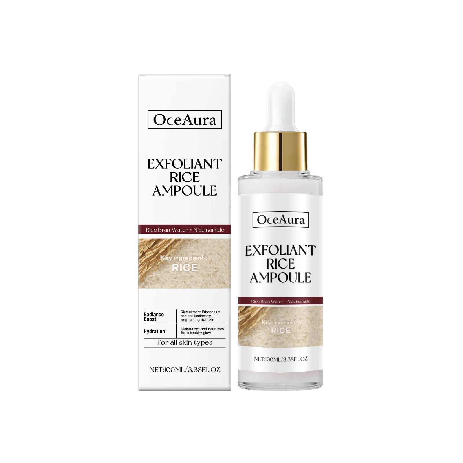 Exfoliating Facial Serum Cleansing Pores Remove Dead Skin Purify Oil Control Smoothing Brightening Moisturizing Black Rice Ampou Qme Rice