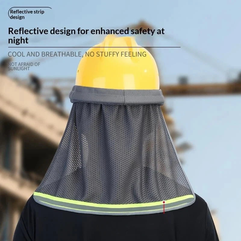 Safety Helmet Sunshade Hat Adjustable Breathable Wide Brimmed Cap Qme