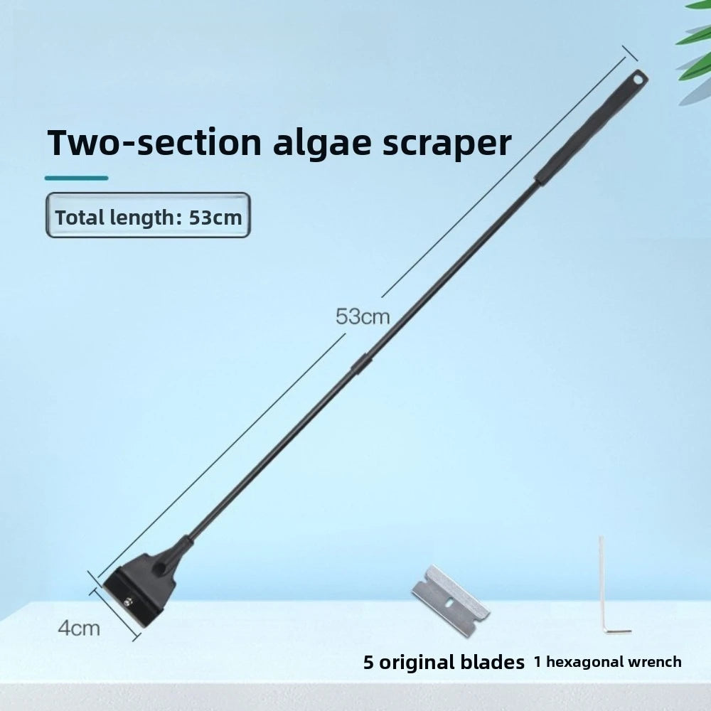 Household Fish Tank Dual Function Algae Sand Remover Glass Scraper Multifunctional Aquarium Accessories For Daily Tank Care Qme