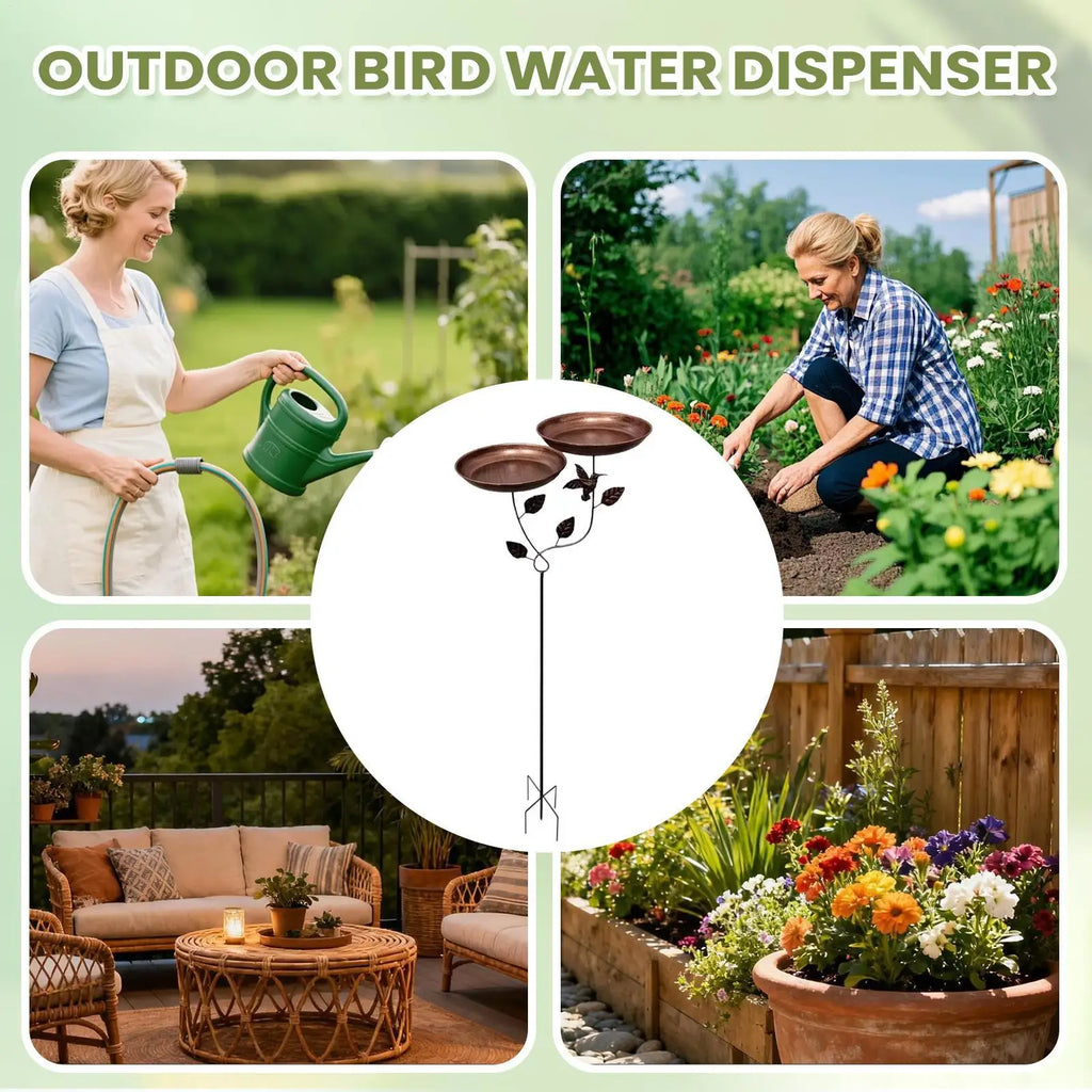 Bee Watering Station With Stake Metal Yard Decor Pollinator Bee Bath Water Bowl For Indoor Outdoor Pathway Yard Lawn Driveway Qme