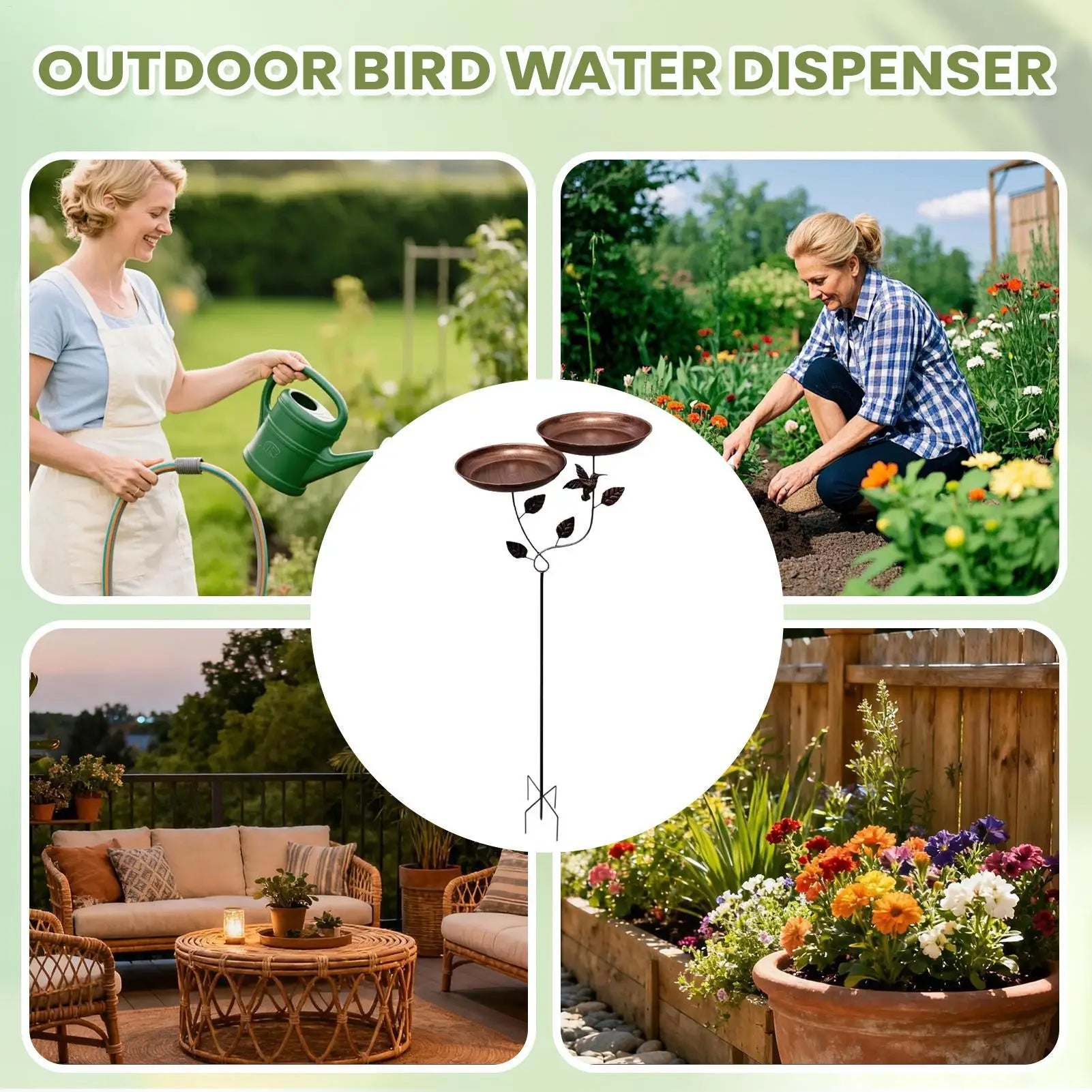 Bee Watering Station With Stake Metal Yard Decor Pollinator Bee Bath Water Bowl For Indoor Outdoor Pathway Yard Lawn Driveway Qme
