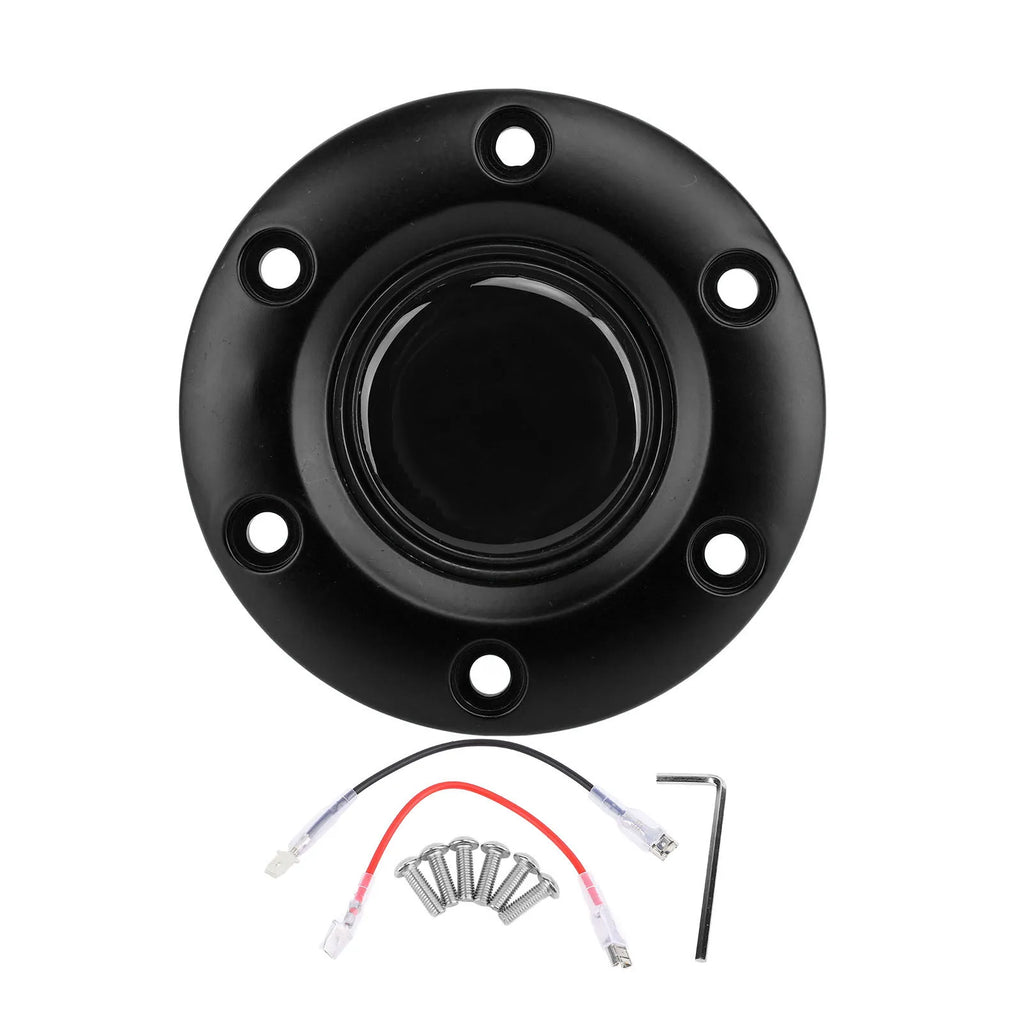 Car Steering Wheel Center Interior Steering Wheel Horn Button for 6 Hole Steering Wheel Steering Wheel Horn Button Qme black