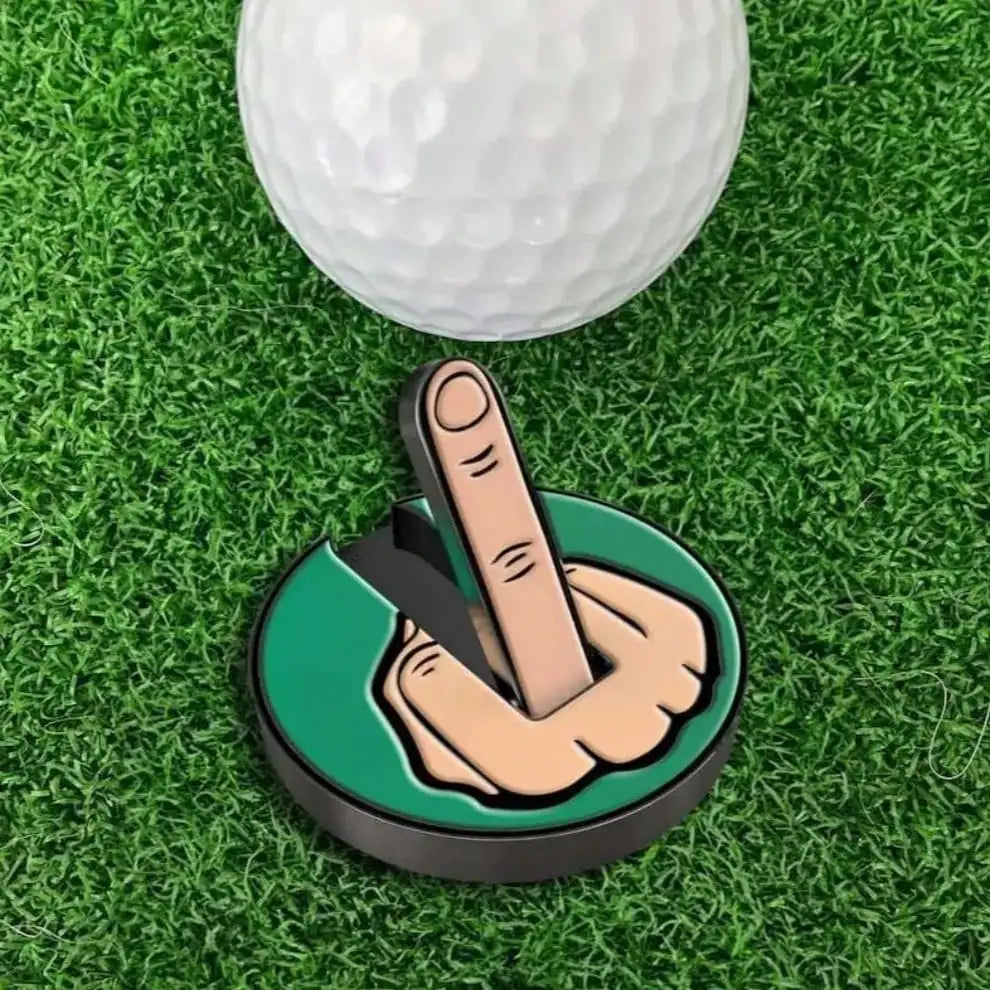 Vertical Middle Finger Golf Cap Clip Marker Ball Position Magnet Qme
