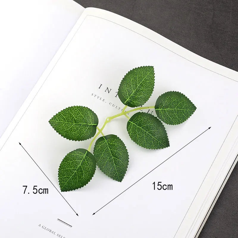 10 30 Rose Leaves Artificial Greenery Fake Flower DIY Craft Wedding Qme