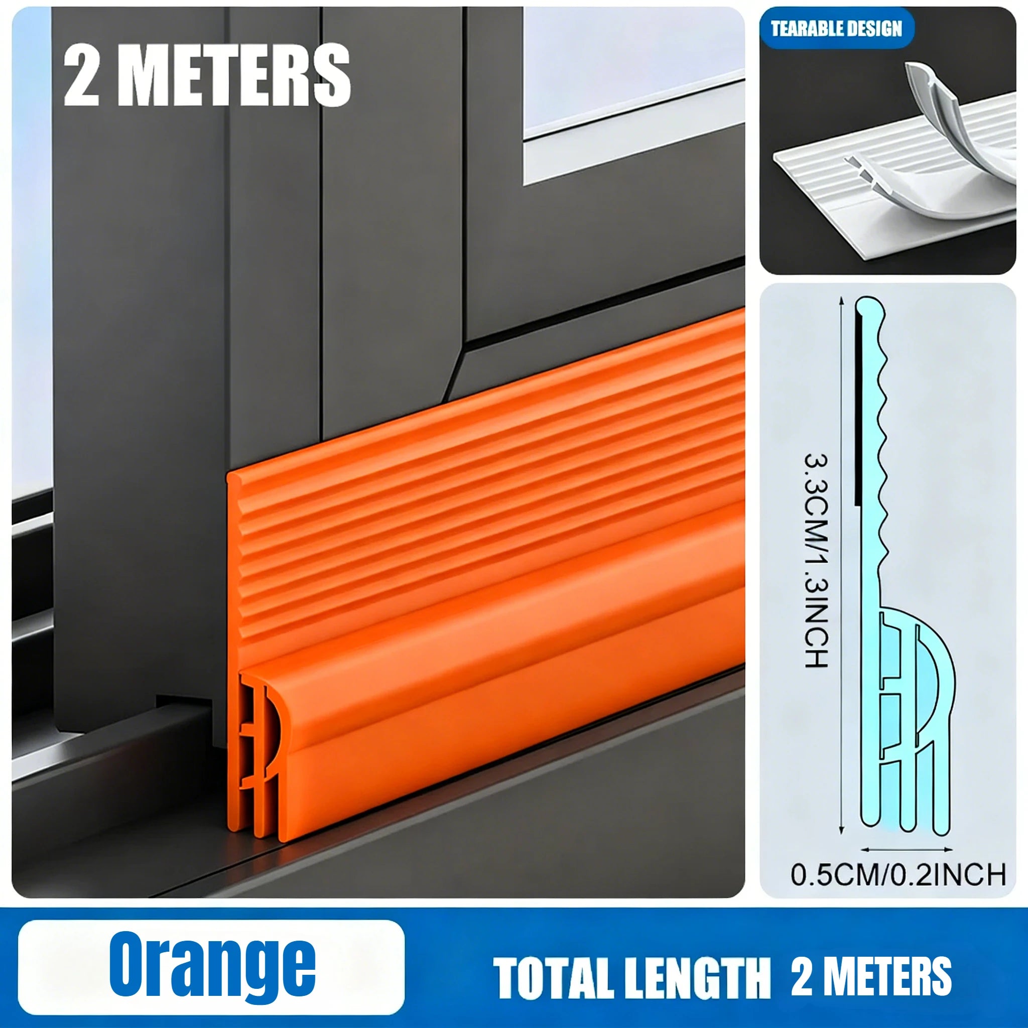 2 4M Self Adhesive Window Door Seal Strip Windproof Soundproof Qme Orange 2M