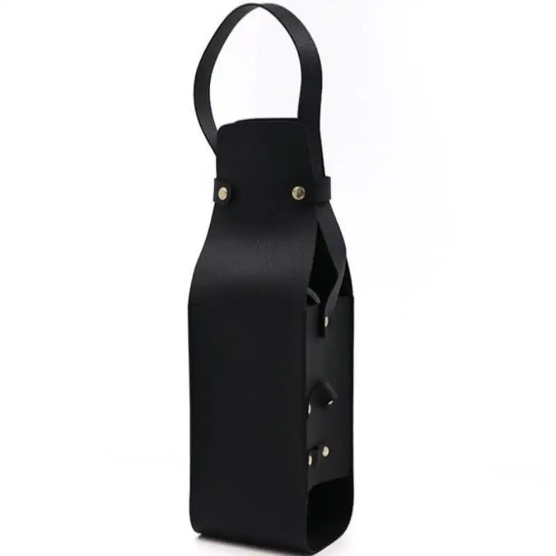 1 PCS Elegant Reusable Wine Gift Bag PU Leather Double Layer Champagne Gift Bag Durable Wine Tote Carrier Qme A1