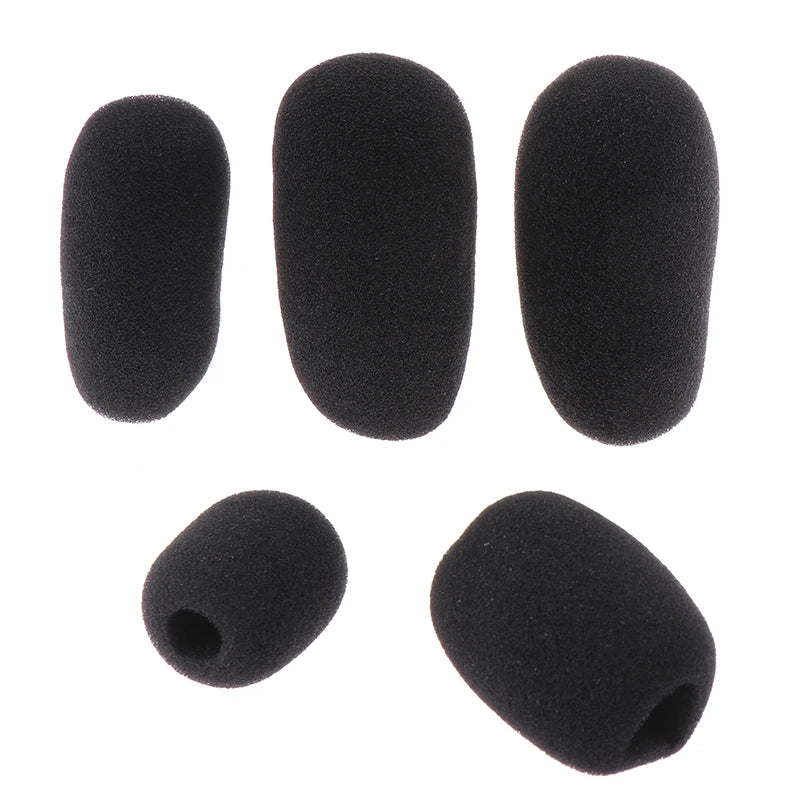 Foam Earphone Mic Cover Microphone Windscreen Headphone Sponge Black Qme