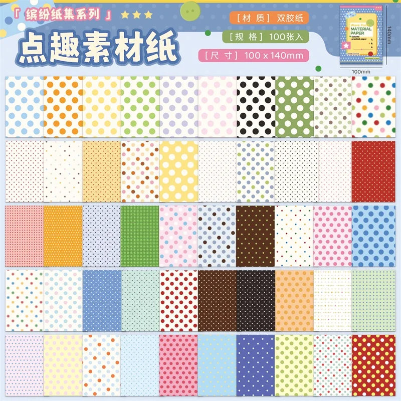 TIANZI 100 pcs Colorful style material Decorative Scrapbooking Diary Background paper DIY junk journal Lable Stationery supplies Qme A