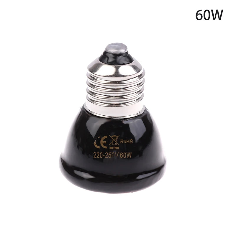 220-240V Far Infrared Heating Lamp Black Ceramic E27 Pet Warmer Bulb Qme 60W