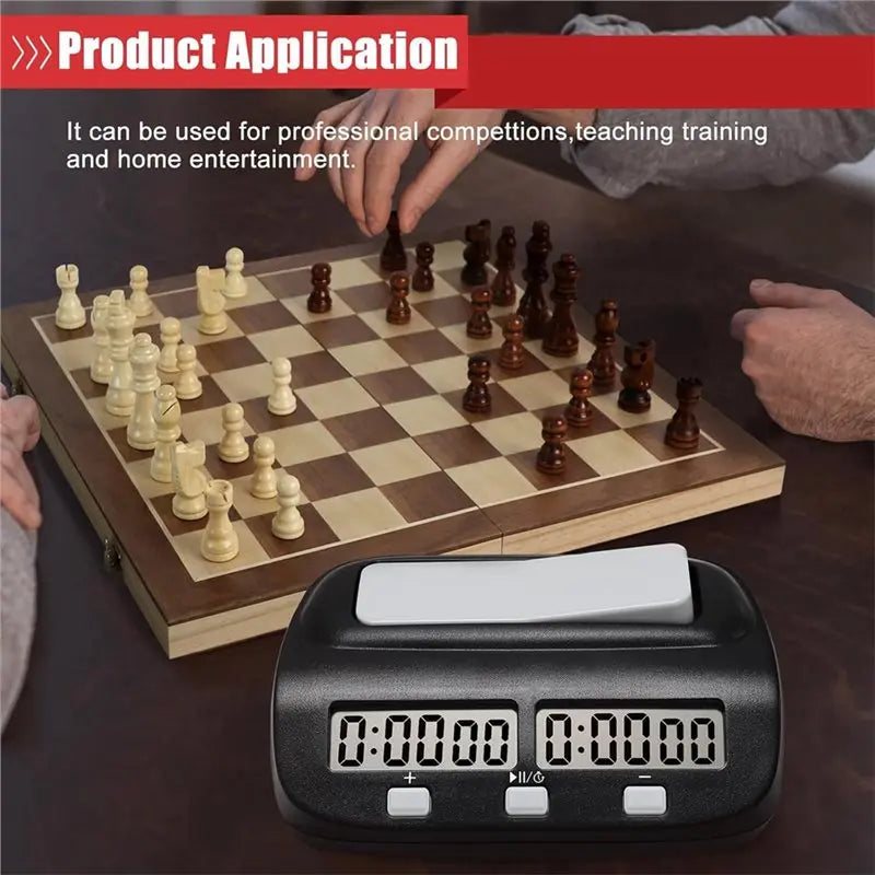 A02F-Digital Chess Timer With Delay Feature, Portable Clock Board Game Timer And Multiple Time Control Options Qme