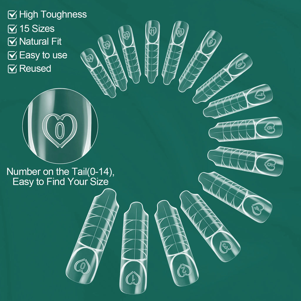 Nailpop Space French Dual Forms 15 Sizes Clear Zone Molds Builder Gel Qme