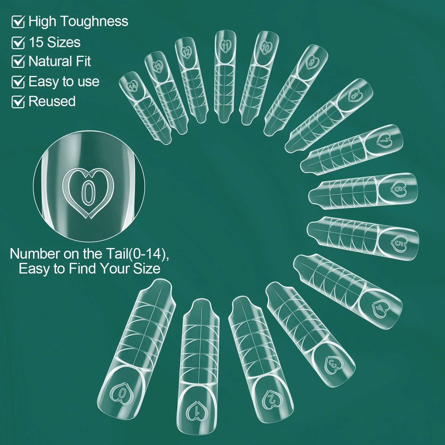 Nailpop Space French Dual Forms 15 Sizes Clear Zone Molds Builder Gel Qme