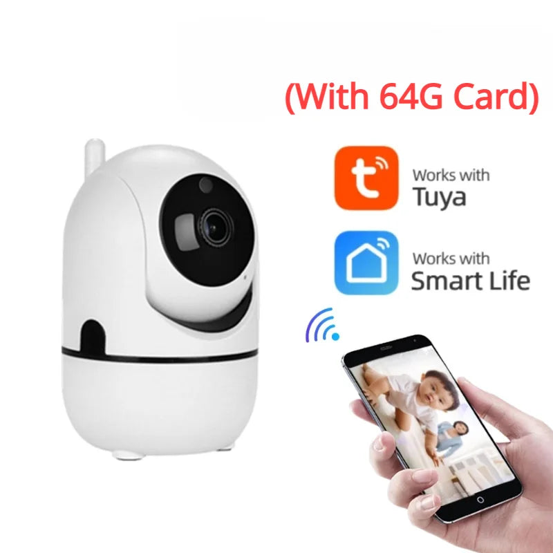 5G WIFI 1620P Wireless IP Camera Wifi 360 CCTV Camera Mini Pet Video Surveillance Camera TUYA Wifi Baby Monitor Wifi ip Monitor Qme With 64G Card 100V-240V EU Plug