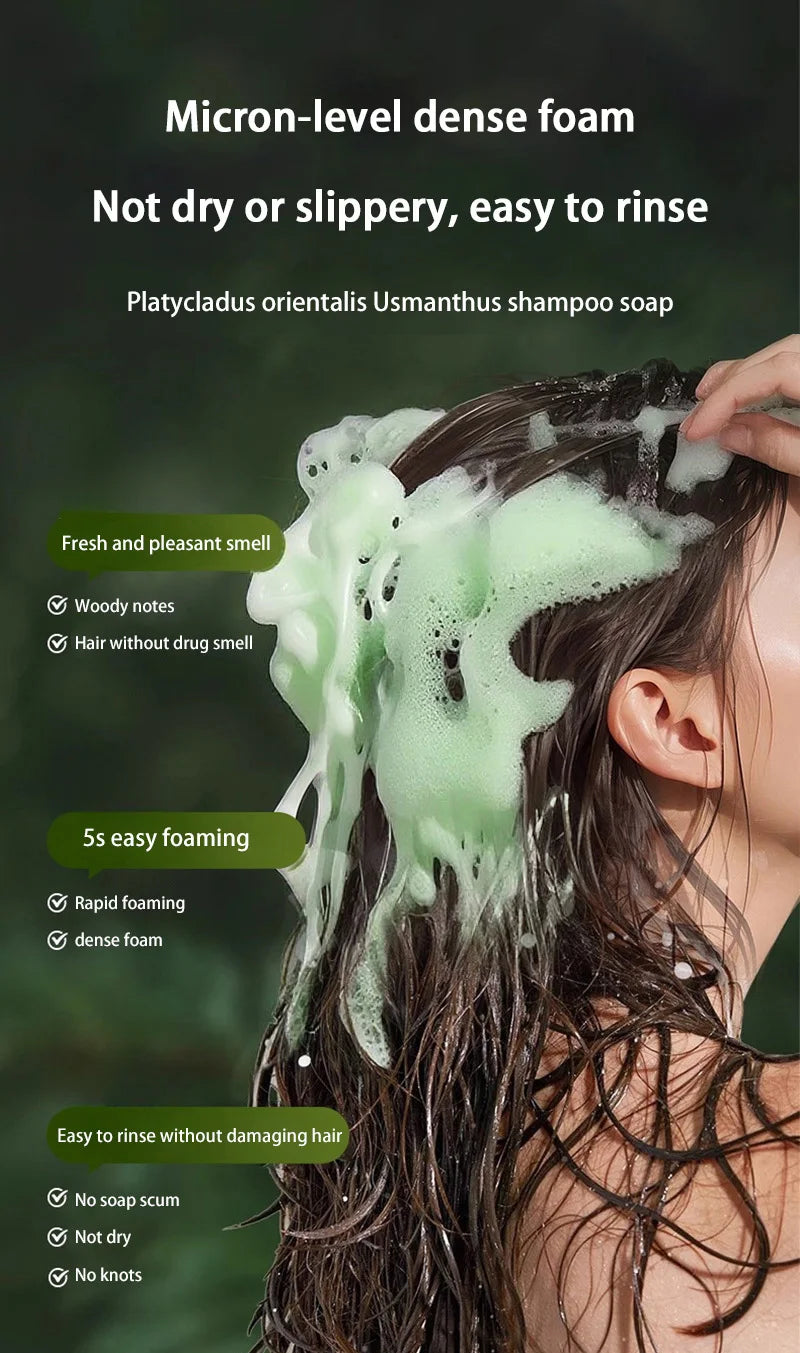 Orchidaceae Usman Grass Shampoo Handmade Solid Soap Hair Nourishing Hair Oil Control Refreshing Fluffy Soothing Hair Follicles Qme