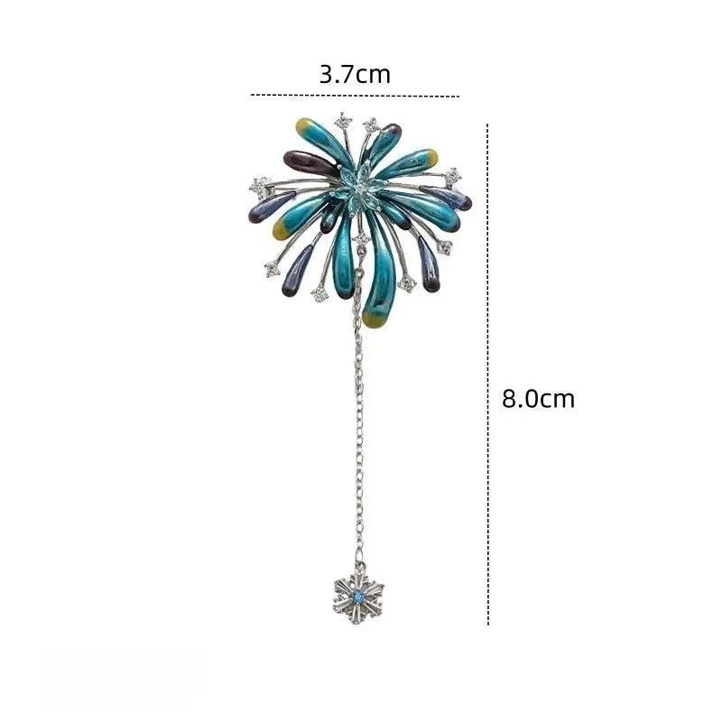 1Pcs Gentle High-end Brooch New Year Red Flower Star Brooch Retro Women Fashion Luxury Clothing Accessories Holiday Gift Qme