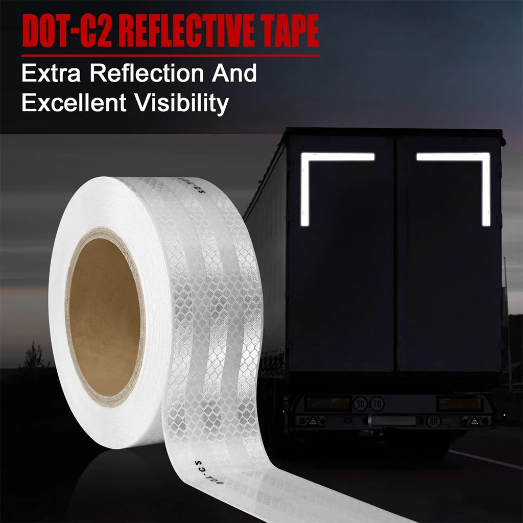 Car Reflective Safety Tape Warning Light Reflector Protective Trucks Auto Motorcycle Safety Mark Reflective Strip Sticker Qme
