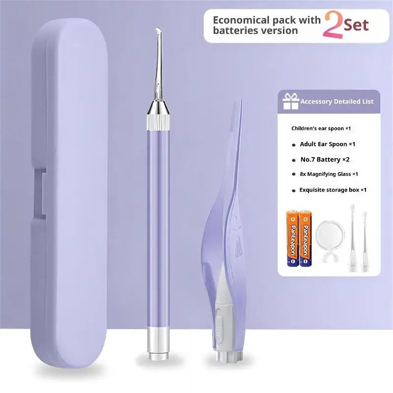Smart Visual Ear Pick Otoscope Borescope 720P HD LED Wax Removal Qme 2pcs A7