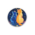 Cute Cartoon Starry Sky Cat Enamel Pin Lovely Galaxy Kitten Metal Brooch For Bag Clothes Decor Collection Holiday Small Gifts Qme style2-circle